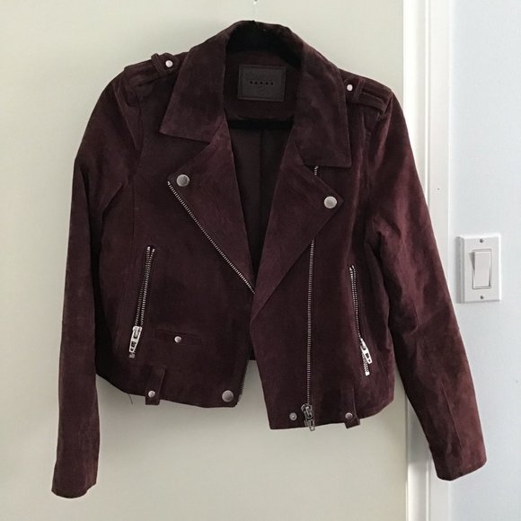 Blank NYC Suede Biker Jacket - Deep Burgundy - Picture 4 of 12